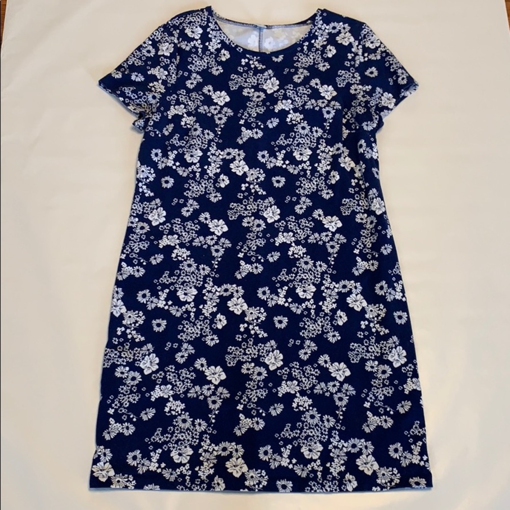 Navy Floral Knit Dress